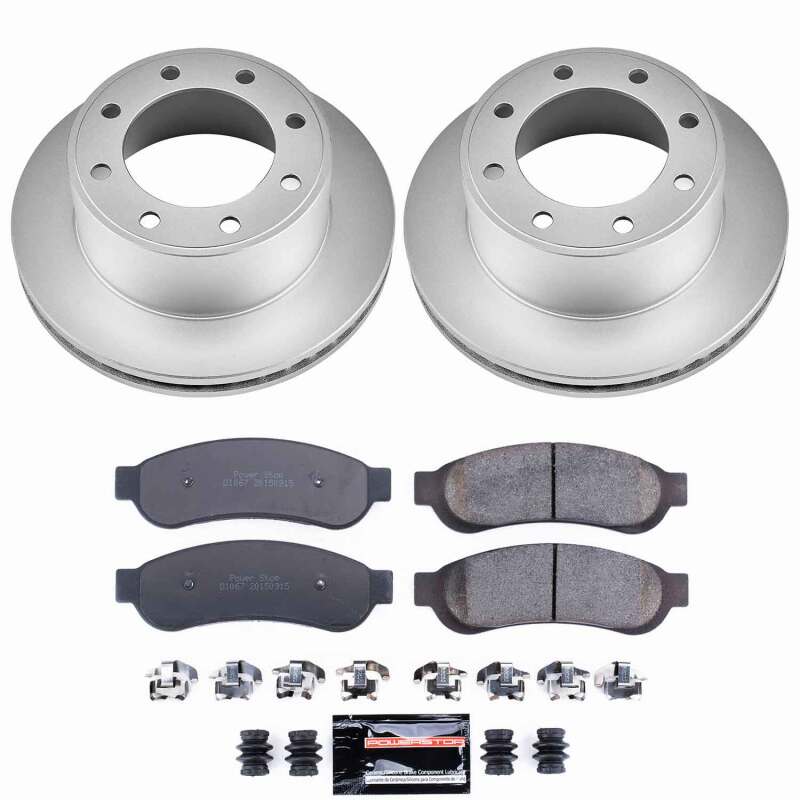 Ford F-250 Super Duty Brake Kit - Rear - PowerStop - Z23 Coated Rotors + D&S Pads - `07-`10