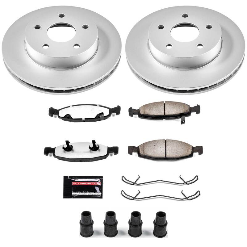 Jeep Grand Cherokee Brake Kit - Front - PowerStop - Z36 Coated Truck & Tow - `99-`02
