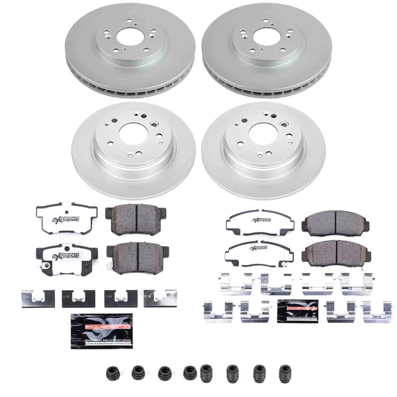 Acura TL Brake Kit - Front + Rear - PowerStop - Z26 Coated - `04-`08