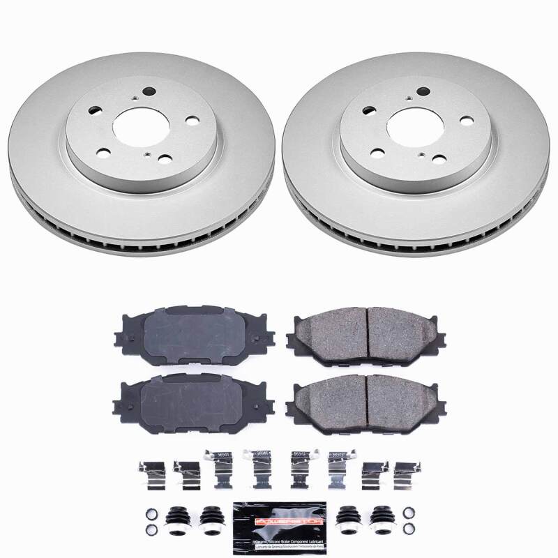 Lexus IS250 Brake Kit - Front - PowerStop - Z23 Coated Rotors + Evolution Pads - `06-`15