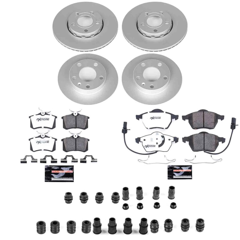 Audi A4 Brake Kit - Front + Rear - PowerStop - Z26 Coated Rotors + Pads - `02-`04