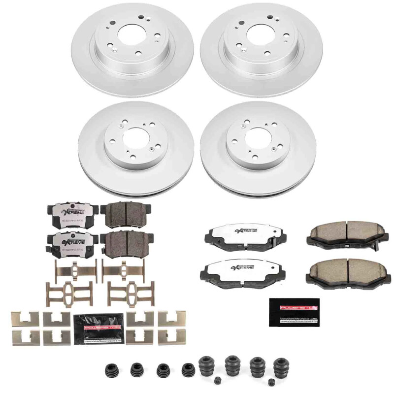 Honda Accord Brake Kit - Front + Rear - PowerStop - Z26 Coated - 2005