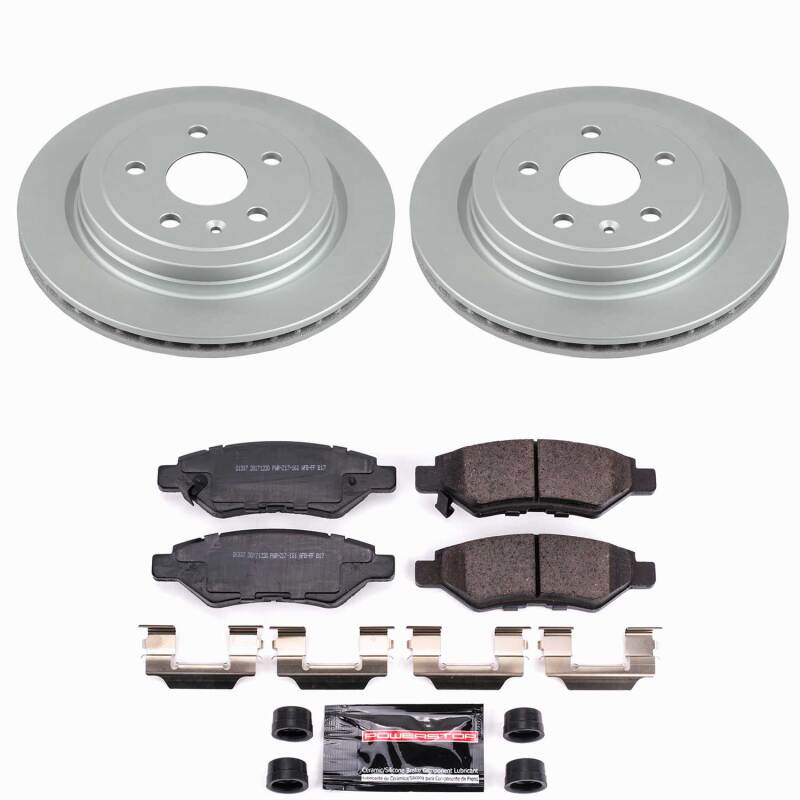 Cadillac CTS Brake Kit - Rear - PowerStop - Z23 Coated Rotors + Evolution Pads - `08-`14