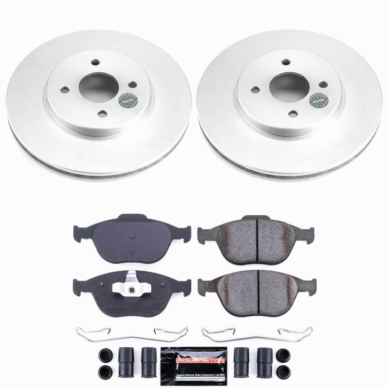 Ford Focus Brake Kit - Front - PowerStop - Z23 Coated Rotors + Carbon-Fiber Ceramic Pads - `02-`04