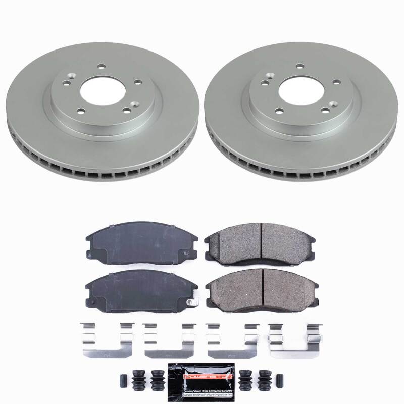 Hyundai Santa Fe Brake Kit - Front - PowerStop - Z23 Evolution Coated - `01-`06
