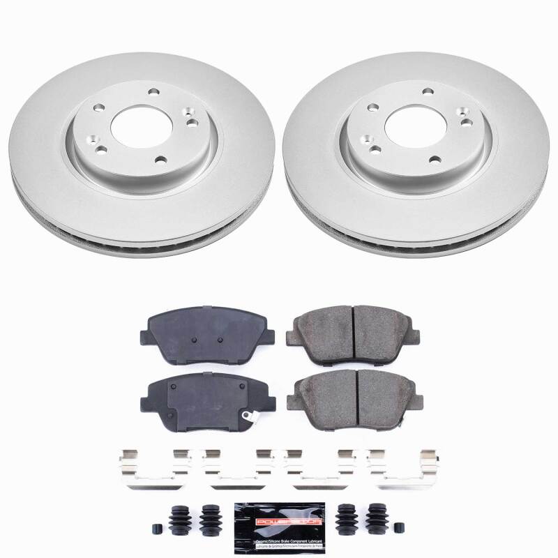 Hyundai Sonata Brake Kit - Front - PowerStop - Z23 Coated Rotors + Ceramic Pads - `11-`15