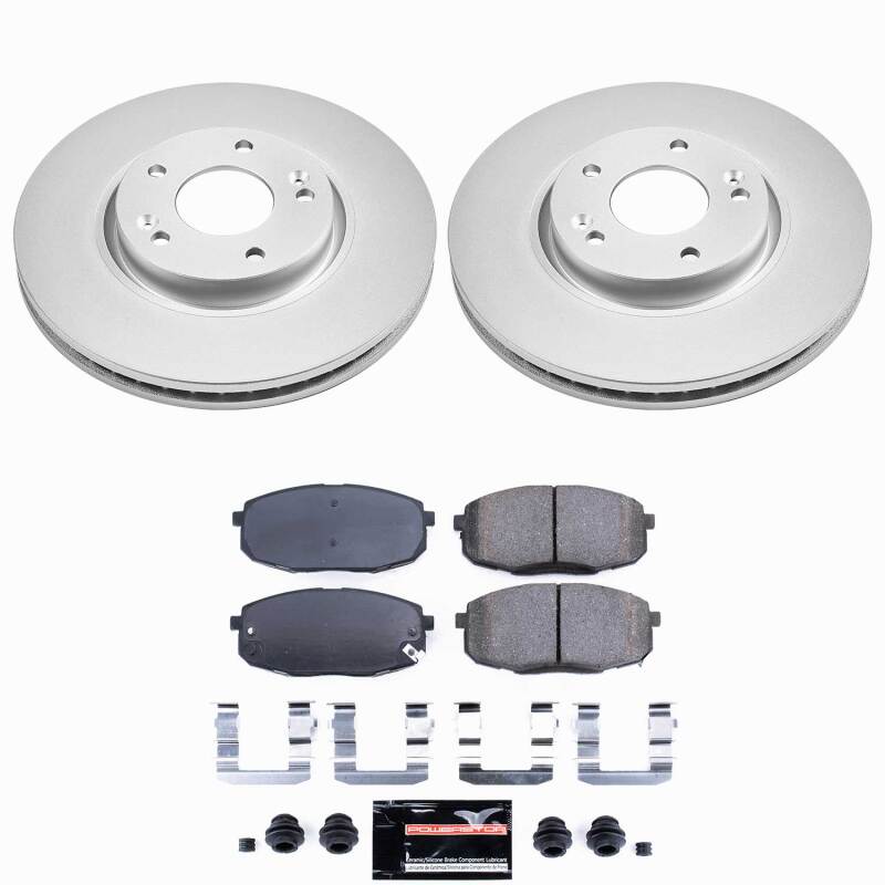 Kia Forte Brake Kit - Front - PowerStop - Z23 Evolution Coated - `10-`13