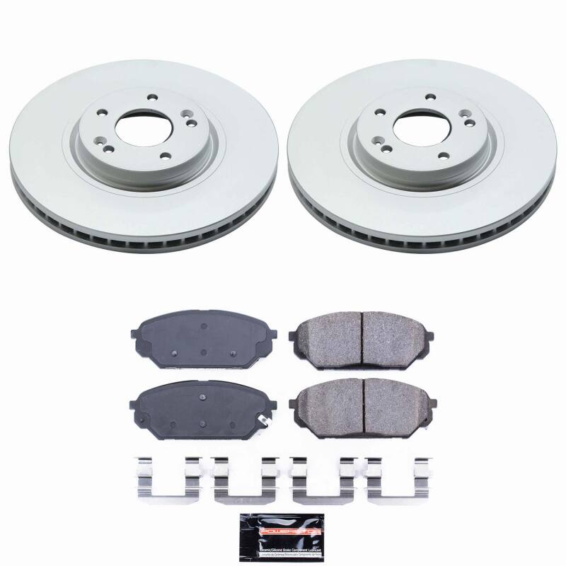 Hyundai Veracruz Brake Kit - Front - PowerStop - Z23 Coated Rotors + Pads - `07-`12