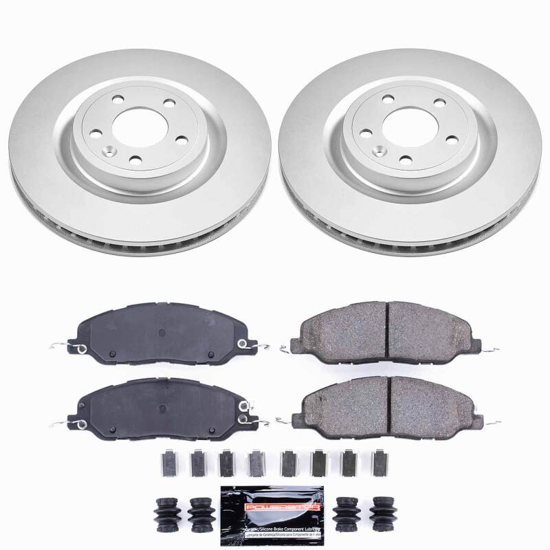Ford Mustang Brake Kit - Front - PowerStop - Z23 Coated Rotors - `11-`14