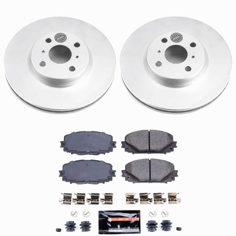 Toyota Yaris Brake Kit - Front - PowerStop - Z23 Coated Rotors + Pads - `12-`18