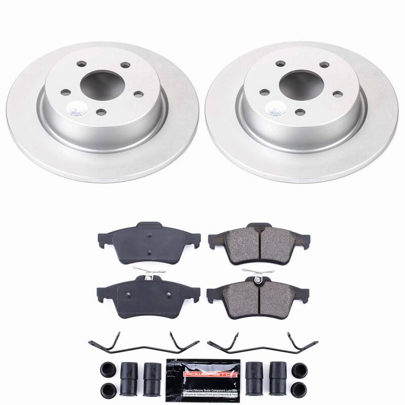 Ford C-Max Brake Kit - Rear - PowerStop - Coated Rotors + Z23 Brake Pads - `13-`18