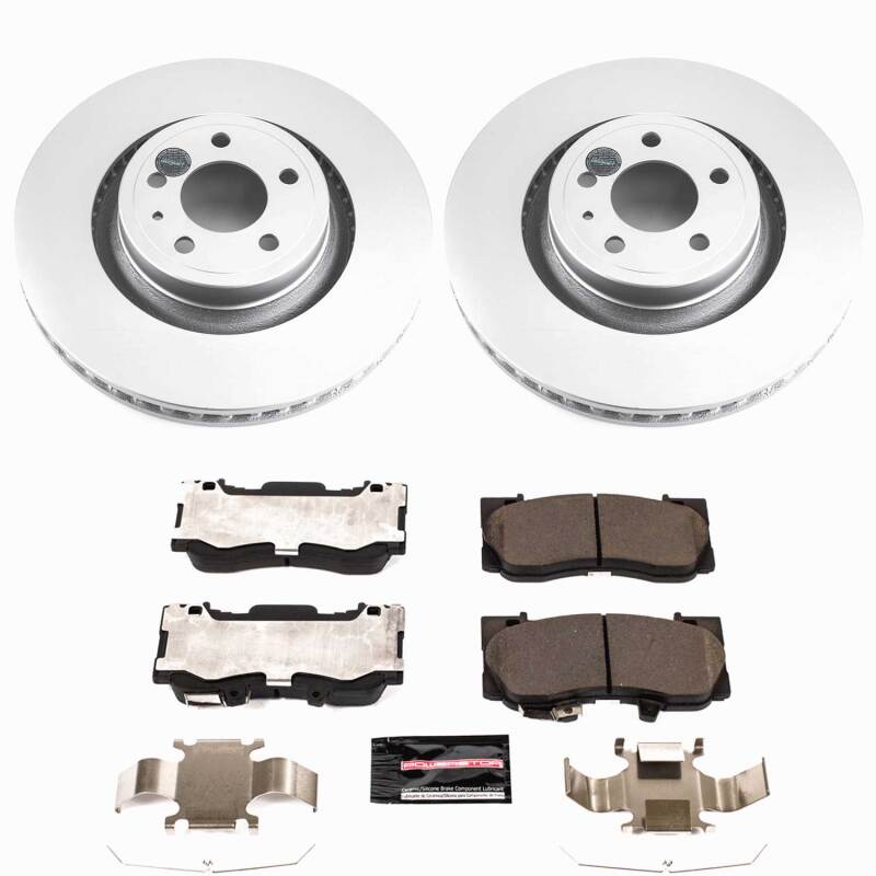 Ford Mustang Brake Kit - Front - PowerStop - Z23 Coated Rotors + Pads - `15-`20