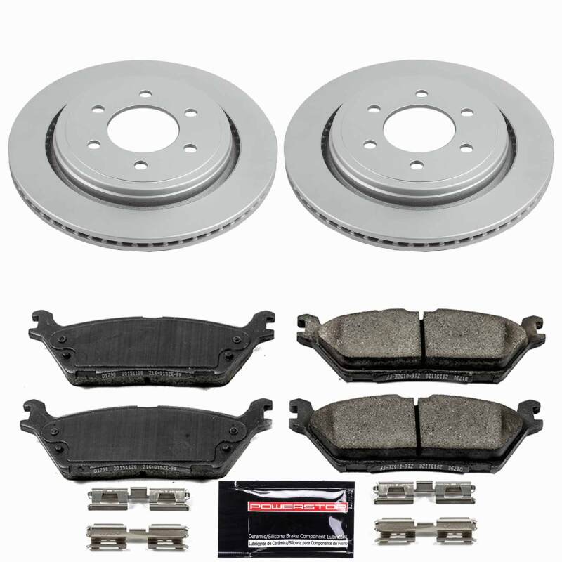 Ford F-150 Brake Kit - Rear - PowerStop - Z23 Coated Rotors + Pads - `15-`17