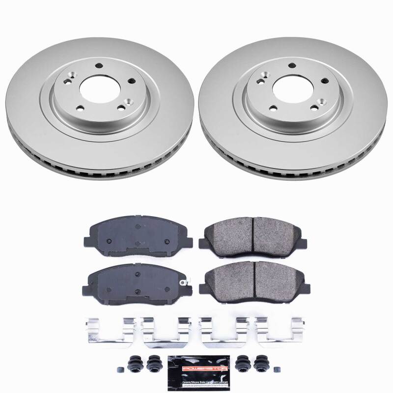 Hyundai Santa Fe Brake Kit - Front - PowerStop - Z23 Coated Rotors + D&S - `13-`16