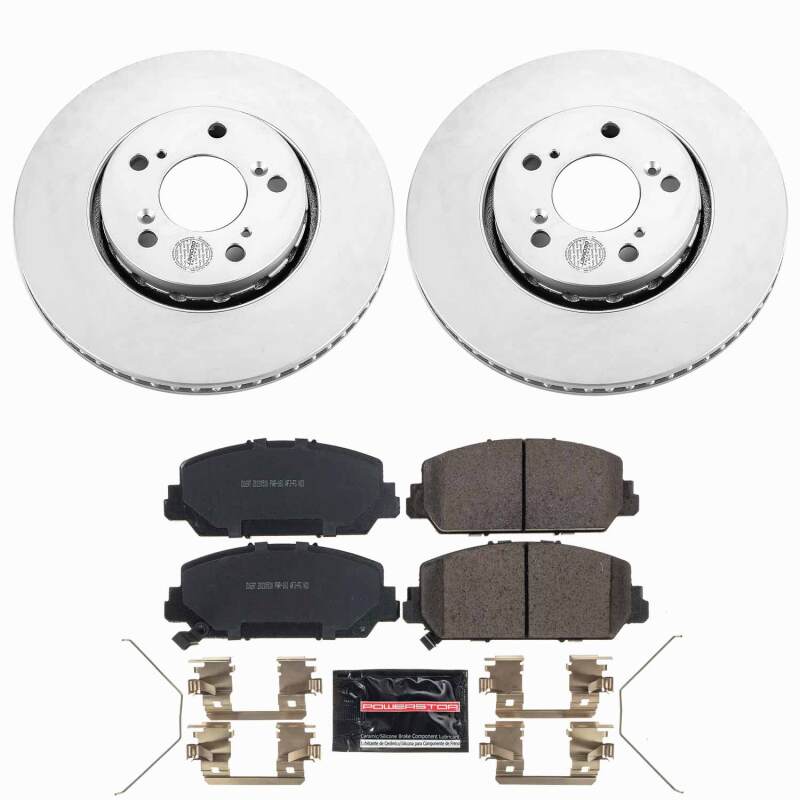 Acura RLX Brake Kit - Front - PowerStop - Z23 Evolution Coated - `14-`20