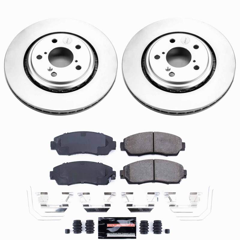 Honda Odyssey Brake Kit - Front - PowerStop - Z23 Evolution Coated Rotors + D&S Pads - `15-`17