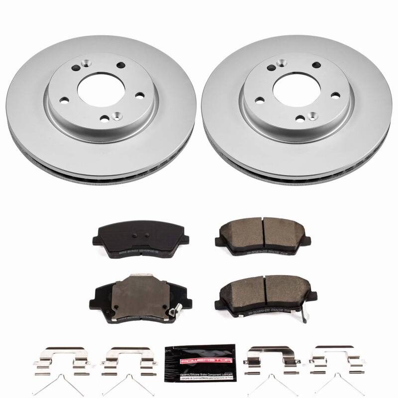 Hyundai Elantra Brake Kit - Front - PowerStop - Z23 Coated Rotors + Pads - `17-`20