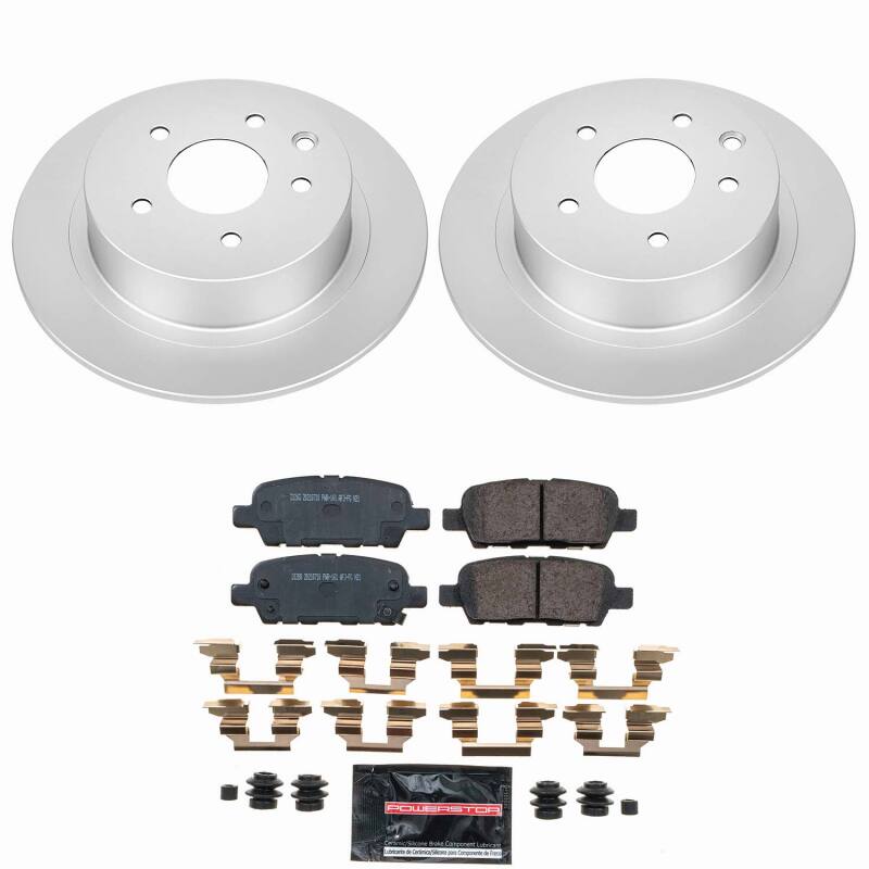Nissan Altima Brake Kit - Rear - PowerStop - Z23 Evolution Coated Rotors + Ceramic Pads - `07-`10