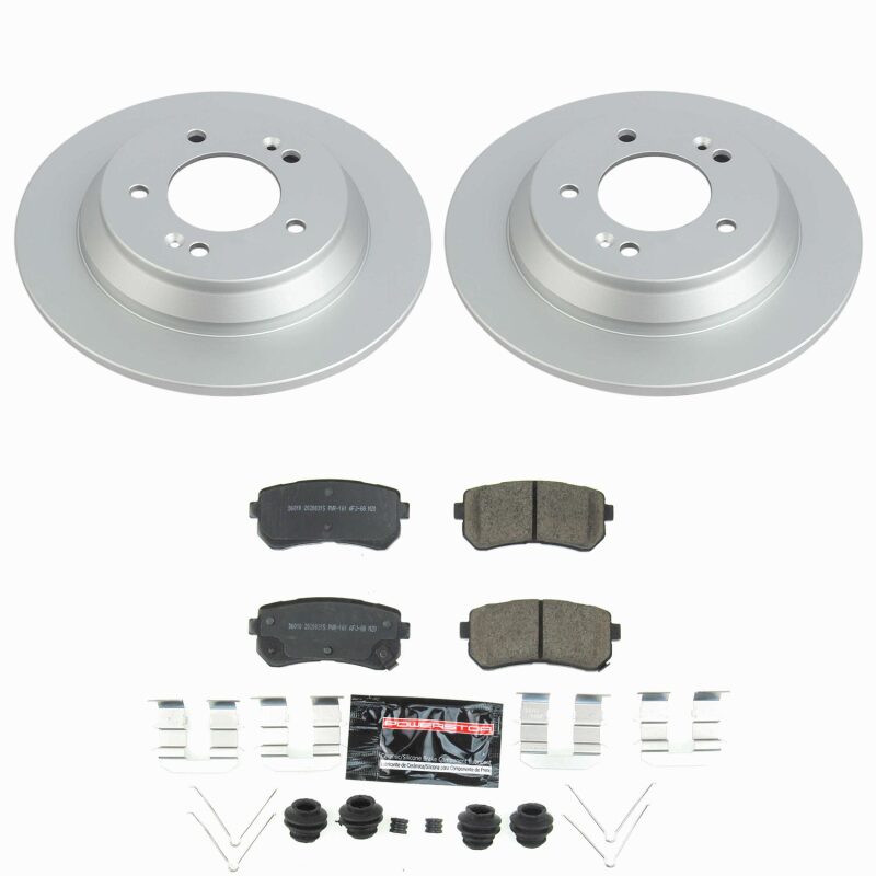 Hyundai Kona Brake Kit - Rear - PowerStop - Z23 Coated Rotors + Evolution Pads - `18-`23