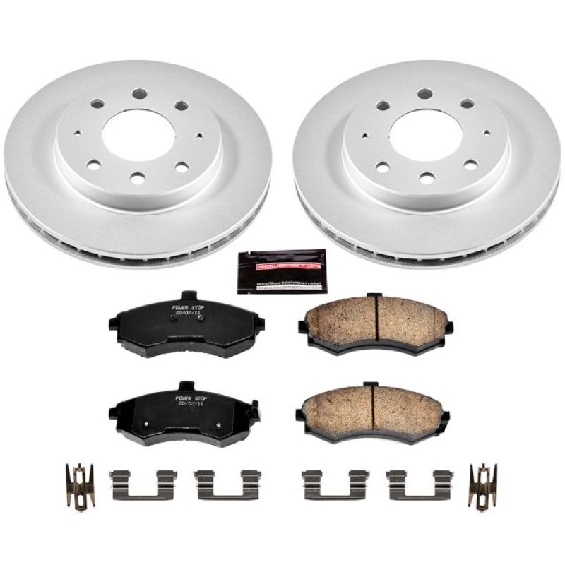 Hyundai Elantra Brake Kit - Front - PowerStop - Z17 Evolution Geomet Coated Rotors + Low-Dust Ceramic Pads - `02-`05