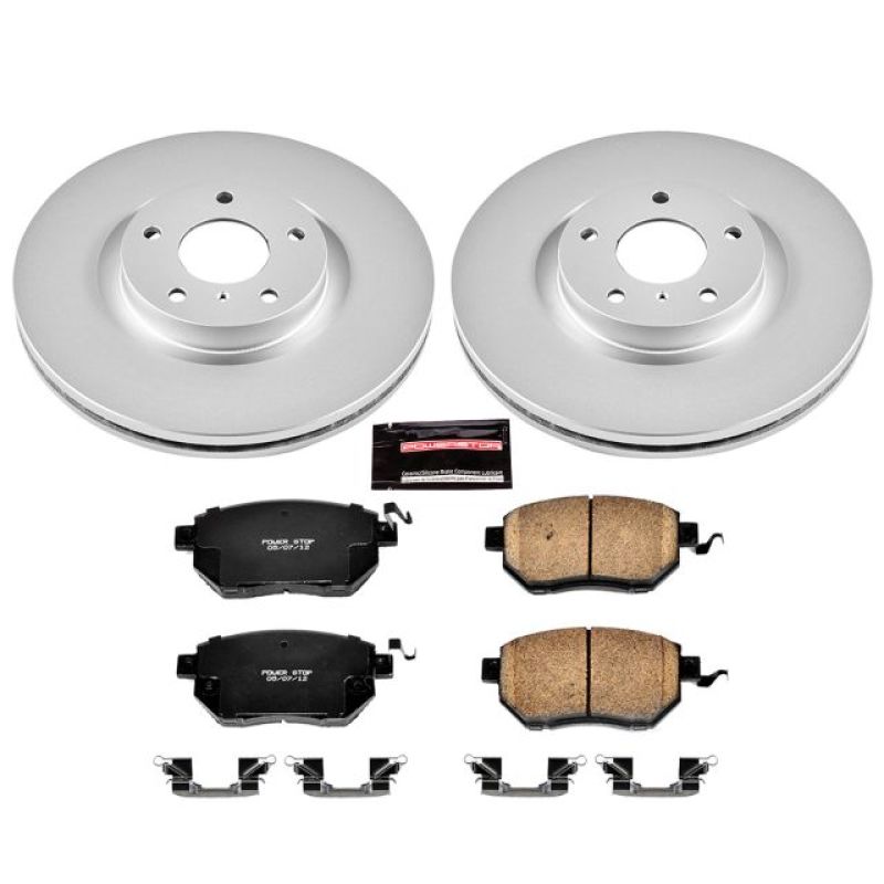 Nissan Maxima Brake Kit - Front - PowerStop - Geomet Coated Rotors + Z17 Low-Dust Ceramic Pads - `07-`08