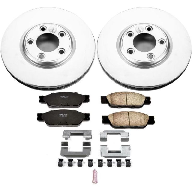 Ford Thunderbird Brake Kit - Front - PowerStop - Z17 Evolution Geomet Coated Rotors + Z17 Low-Dust Ceramic Pads - `02-`05