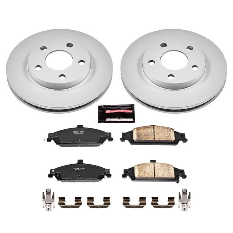 Chevrolet Classic Brake Kit - Front - PowerStop - Z17 Evolution Geomet Coated Rotors + Low-Dust Ceramic Pads - `04-`05