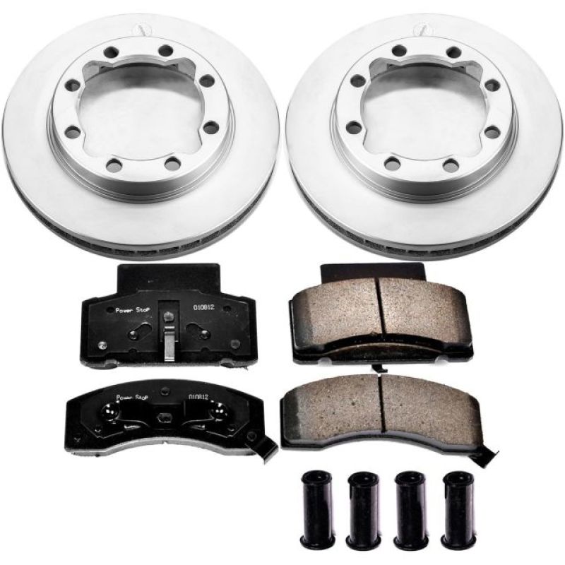 Chevrolet K3500 Brake Kit - Front - PowerStop - Geomet Coated Rotors + Z17 Low-Dust Ceramic Pads - `90-`00