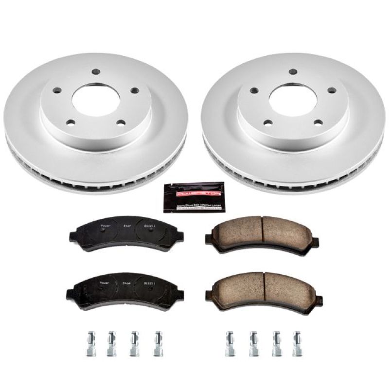 Chevrolet Blazer Brake Kit - Front - PowerStop - Geomet Coated Rotors + Z17 Low-Dust Ceramic Pads - `97-`05