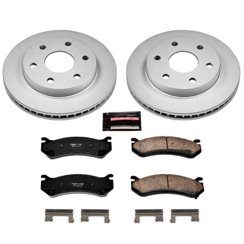 Cadillac Escalade Brake Kit - Front - PowerStop - Z17 Evolution Geomet Coated Rotors + Low-Dust Ceramic Pads - `02-`06