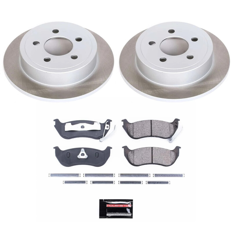 Lexus GX470 Brake Kit - Front + Rear - PowerStop - Genuine Geomet Coated Rotor + Low-Dust Ceramic Pads - `03-`09