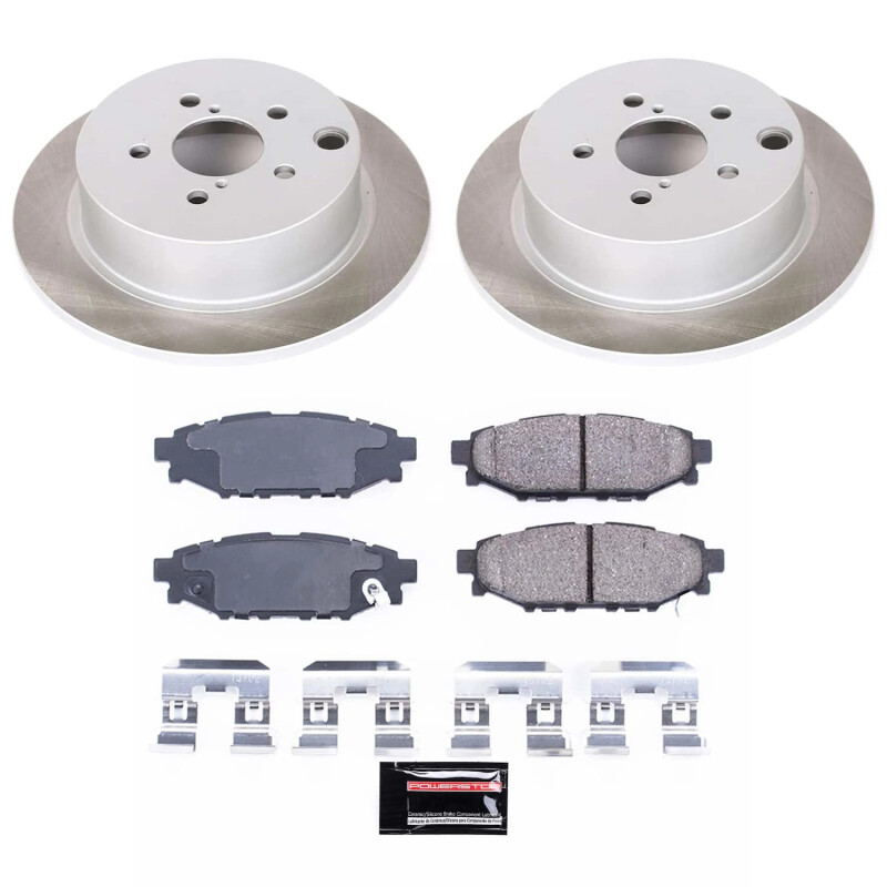 Mercedes-Benz E430 Brake Kit - Front + Rear - PowerStop - Genuine Geomet High-Carbon Coated Rotors + Carbon-Fiber Ceramic Pads - `01-`02
