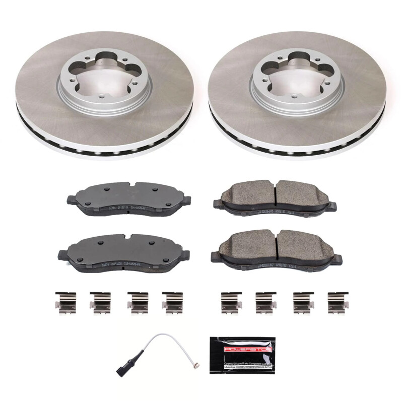 Mercedes-Benz S350 Brake Kit - Front + Rear - PowerStop - Genuine Geomet High-Carbon Coated Rotors + Carbon-Fiber Ceramic Pads - 2006