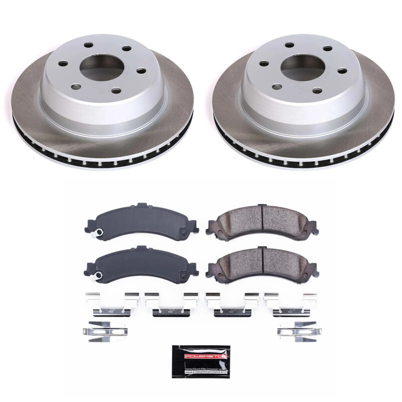 Volvo XC90 Brake Kit - Front + Rear - PowerStop - Genuine Geomet High-Carbon Coated Rotors + Z23 Evolution Carbon-Fiber Ceramic Pads - `03-`14