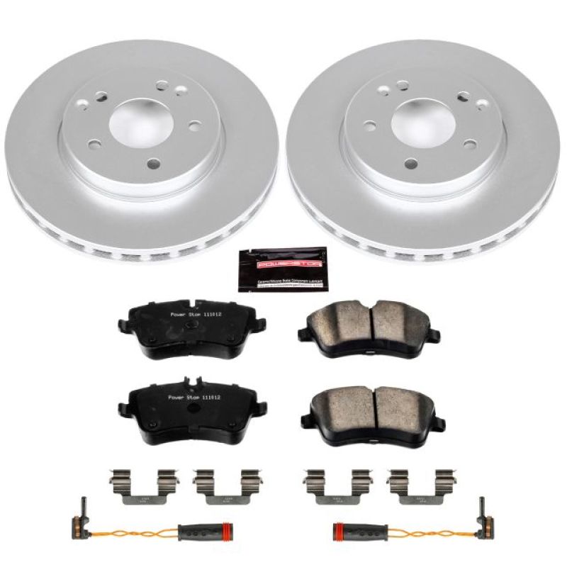 Mercedes-Benz C230 Brake Kit - Front - PowerStop - Geomet Coated Rotors + Z23 Carbon-Fiber Ceramic Pads - `02-`05