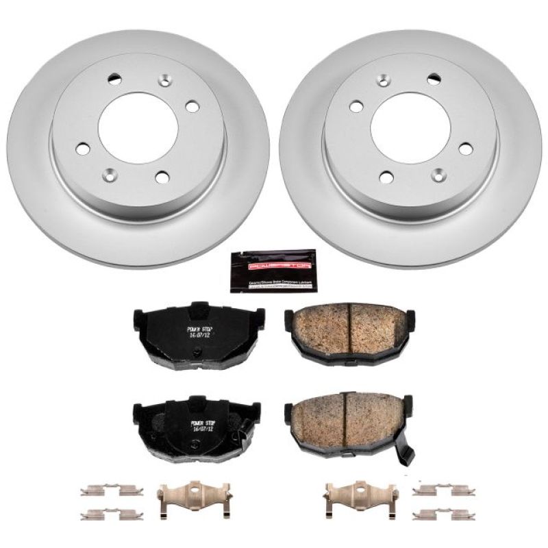 Hyundai Elantra Brake Kit - Rear - PowerStop - Z17 Evolution Geomet Coated Rotors + Low-Dust Ceramic Pads - `97-`06