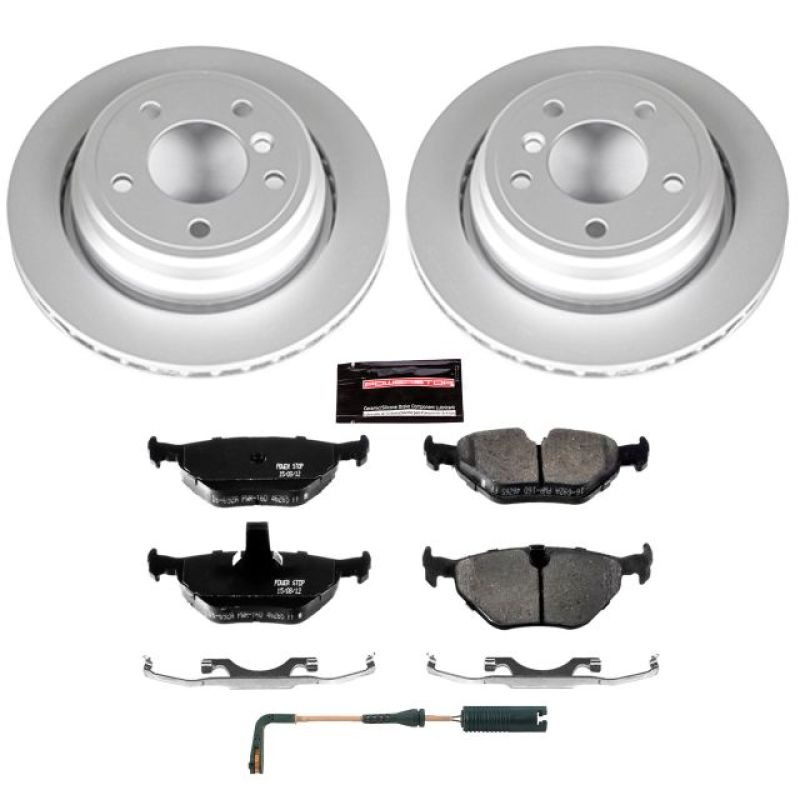 BMW 525i Brake Kit - Rear - PowerStop - Z23 Evolution Sport Coated Rotors + Carbon-Fiber Ceramic Pads - `01-`03