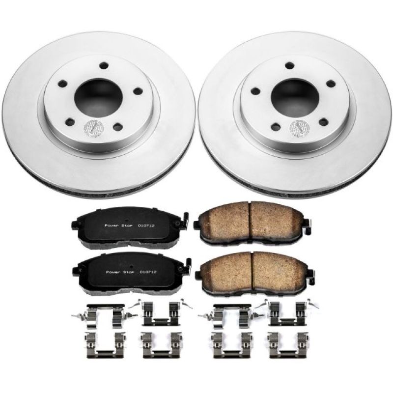 Nissan Maxima Brake Kit - Front - PowerStop - Z17 Evolution Geomet Coated Rotors + Low-Dust Ceramic Pads - `99-`01