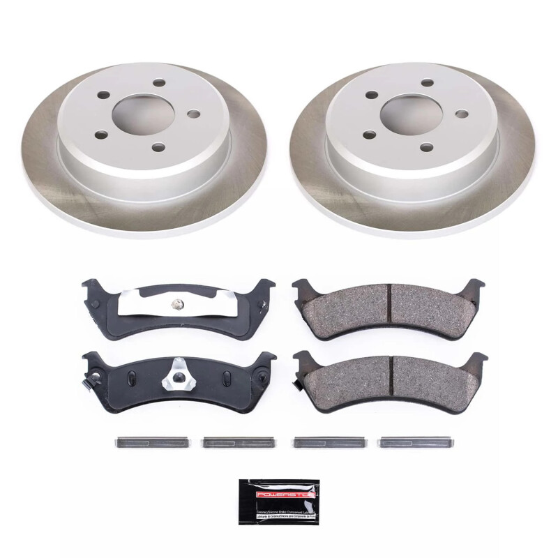 Mercedes-Benz E320 Brake Kit - Front + Rear - PowerStop - Genuine Geomet High-Carbon Coated Rotors + Carbon-Fiber Ceramic Pads - `04-`05