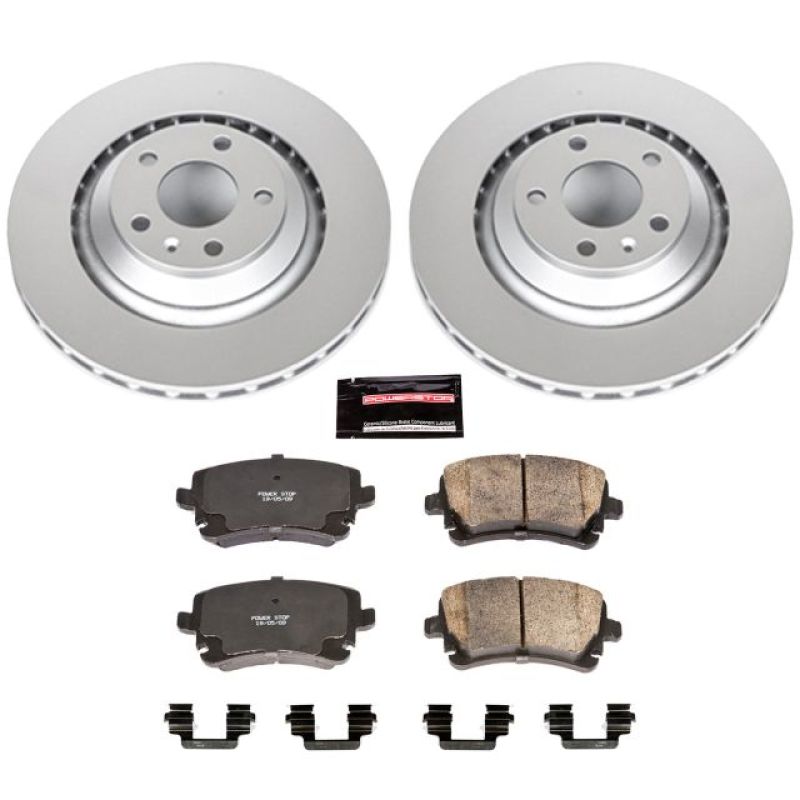 Audi A6 Quattro Brake Kit - Rear - PowerStop - Z23 Evolution Geomet Coated Rotors + Carbon-Fiber Ceramic Pads - `05-`11