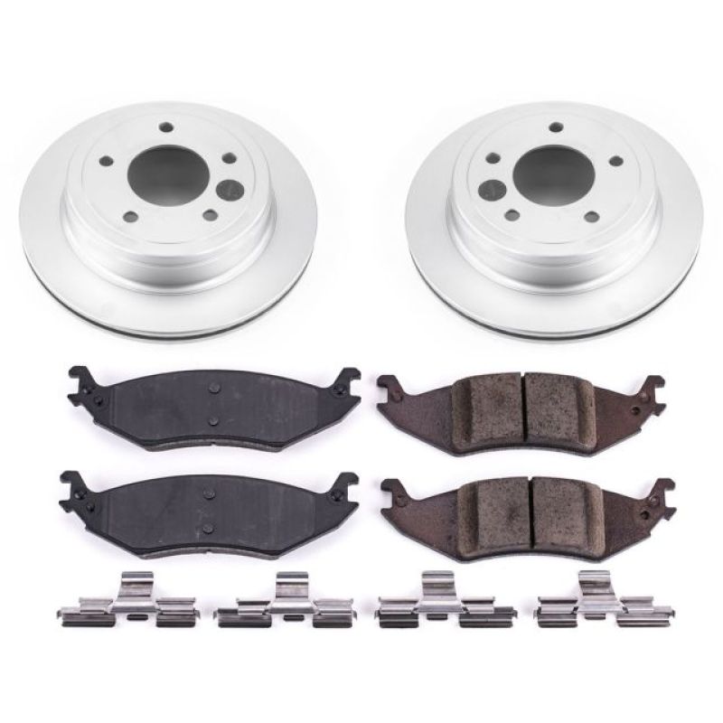 Ford E-150 Brake Kit - Rear - PowerStop - Genuine Geomet Coated Rotors + Z17 Low-Dust Ceramic Pads - `04-`06