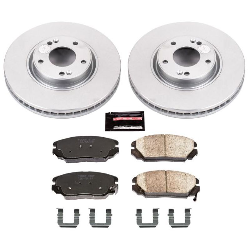 Hyundai Azera Brake Kit - Front - PowerStop - Z17 Evolution Geomet Coated Rotors + Low-Dust Ceramic Pads - `06-`11