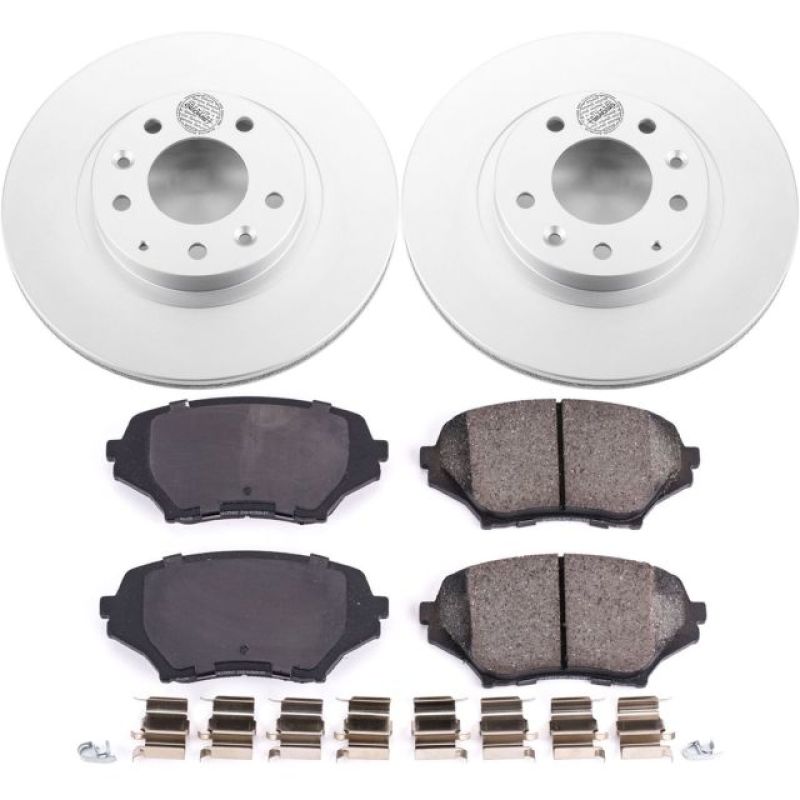 Mazda MX-5 Miata Brake Kit - Front - PowerStop - Z17 Evolution Geomet Coated Rotors + Low-Dust Ceramic Pads - `06-`15