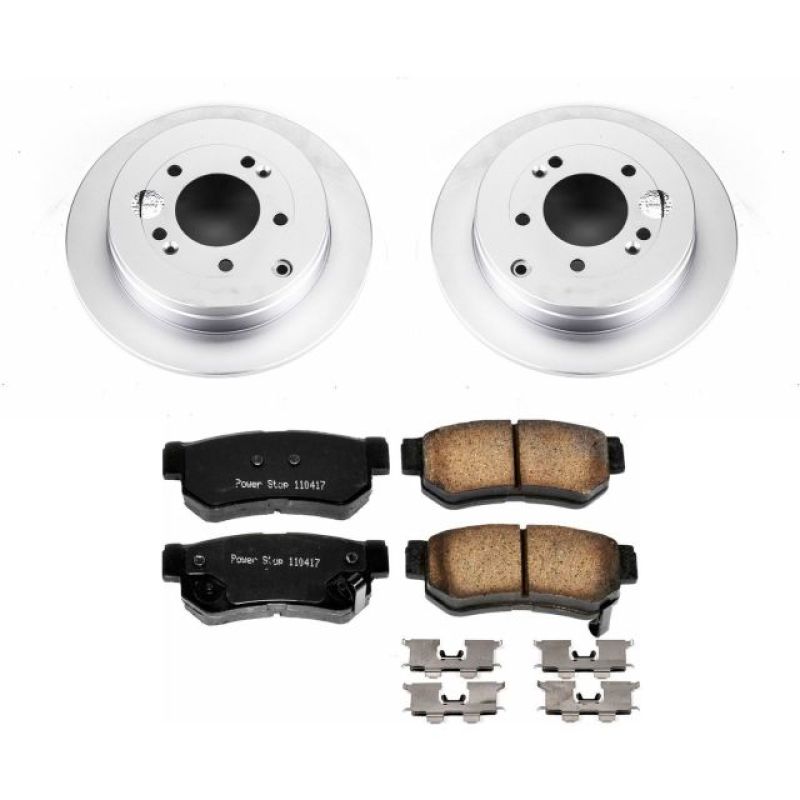 Hyundai Azera Brake Kit - Rear - PowerStop - Geomet Coated Rotors + Z17 Low-Dust Ceramic Pads - `06-`09