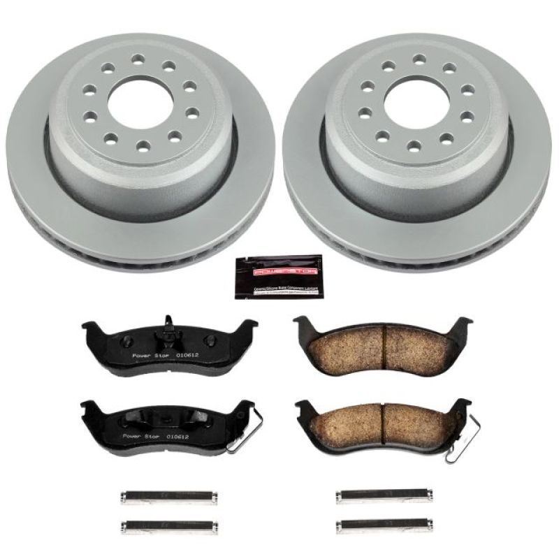 Lincoln Town Car Brake Kit - Rear - PowerStop - Z17 Evolution Geomet Coated Rotors + Low-Dust Ceramic Pads - `03-`11