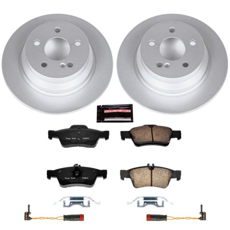 Mercedes-Benz E320 Brake Kit - Rear - PowerStop - Geomet Coated Rotors + Carbon-Fiber Ceramic Pads - `03-`09