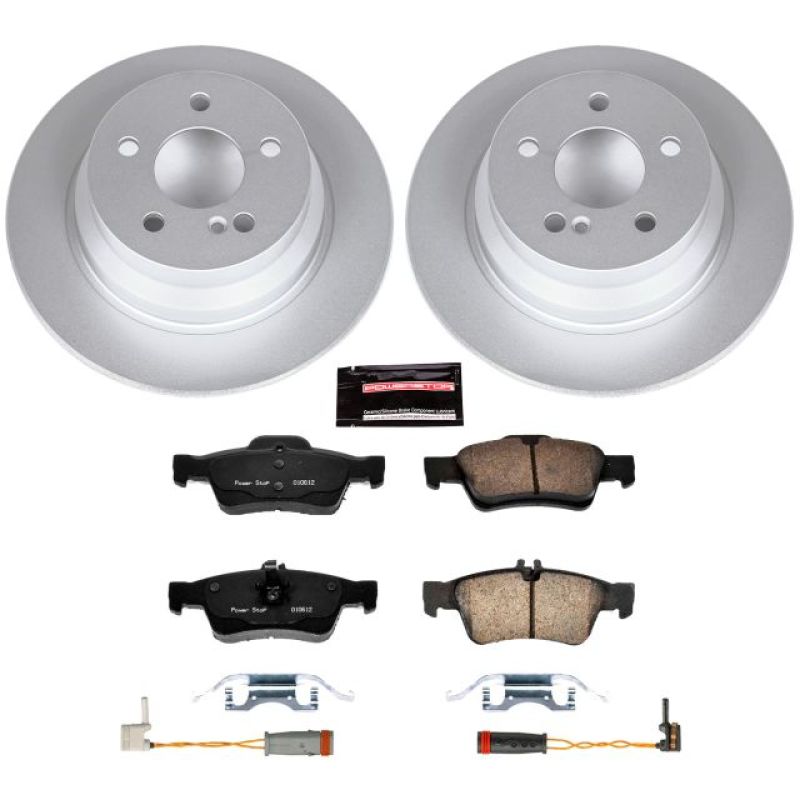 Mercedes-Benz E350 Brake Kit - Rear - PowerStop - Z23 Evolution Coated Rotors + Carbon-Fiber Ceramic Pads - 2006