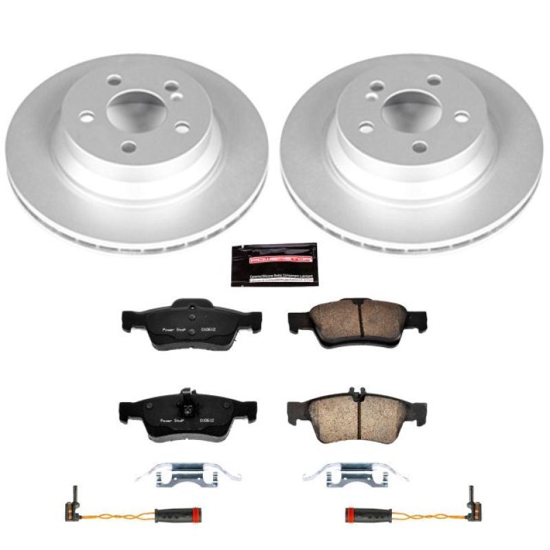 Mercedes-Benz E350 Brake Kit - Rear - PowerStop - Z23 Evolution Sport Geomet Coated Rotors + Carbon-Fiber Ceramic Pads - `06-`09