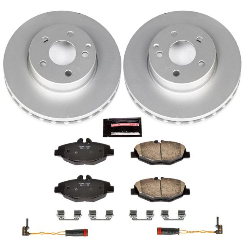 Mercedes-Benz E320 Brake Kit - Front - PowerStop - Geomet Coated Rotors + Carbon-Fiber Ceramic Pads - 2006