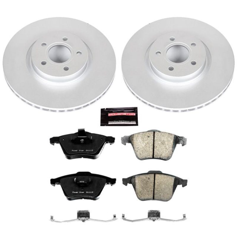 Volvo C70 Brake Kit - Front - PowerStop - Z23 Evolution Sport Coated Rotors + Carbon-Fiber Ceramic Pads - `06-`13